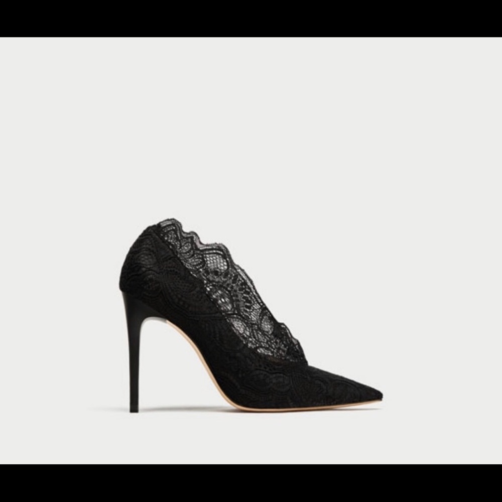 ZARA Lace Collar Stiletto Heels ~ Size 9